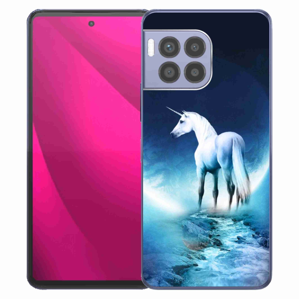 Gélový kryt mmCase na T-Mobile T Phone 2 Pro - biely jednorožec