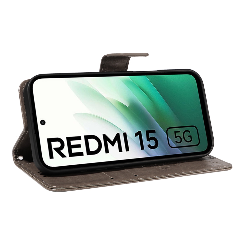 Trees knižkové púzdro na Xiaomi Redmi 15 4G (171mm) - šedé
