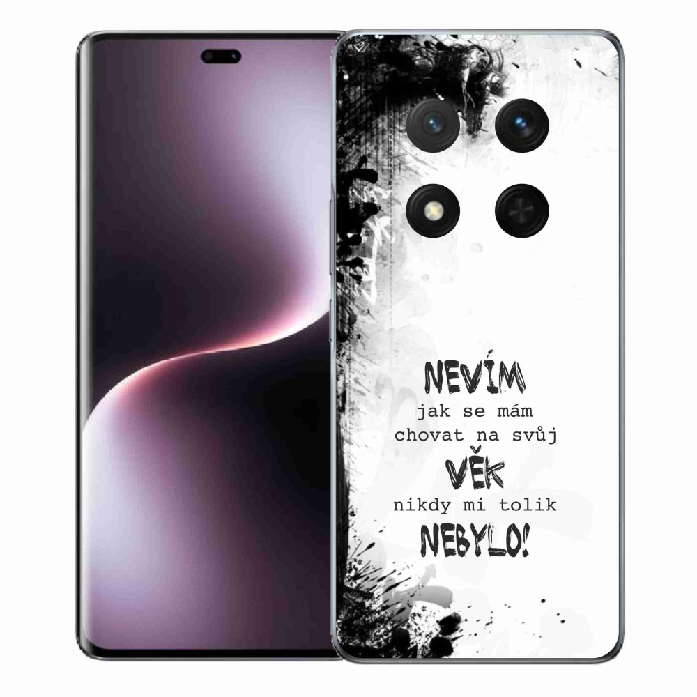 Gélový kryt mmCase na Honor Magic 7 Lite 5G - vtipný text 14 biele pozadie