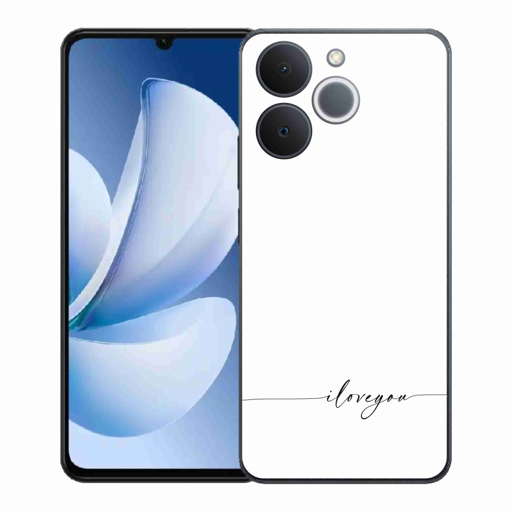 Gélový kryt mmCase na Realme Note 70T - I love you biele pozadie