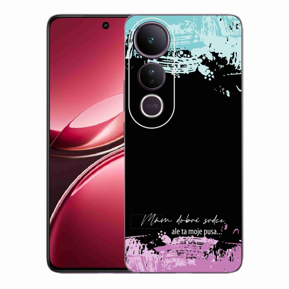 Gélový kryt mmCase na Vivo V50 Lite 4G/5G - vtipný text 3 čierne pozadie