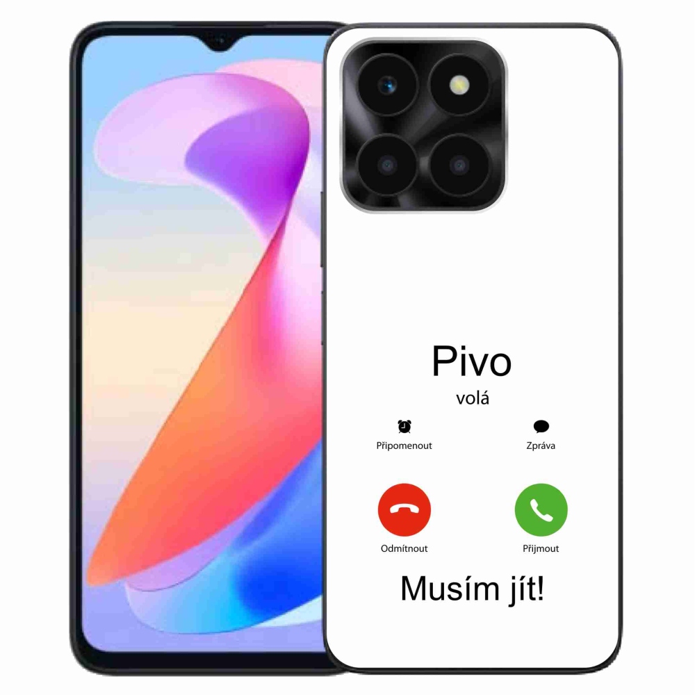 Gélový kryt mmCase na Honor X6a - pivo volá biele pozadie