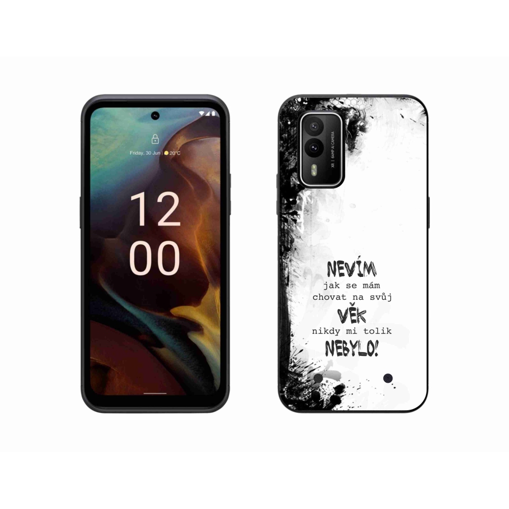 Gélový kryt mmCase na Nokia XR21 - vtipný text 14 biele pozadie