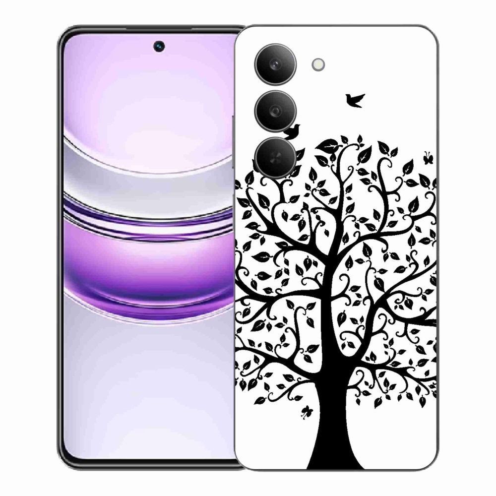 Gélový kryt mmCase na Realme 14x 5G - čiernobiely strom