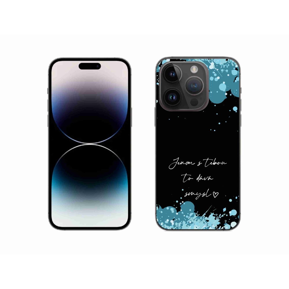 Gélový kryt mmCase na iPhone 14 Pro 6.1 - zamilovaný text čierne pozadie