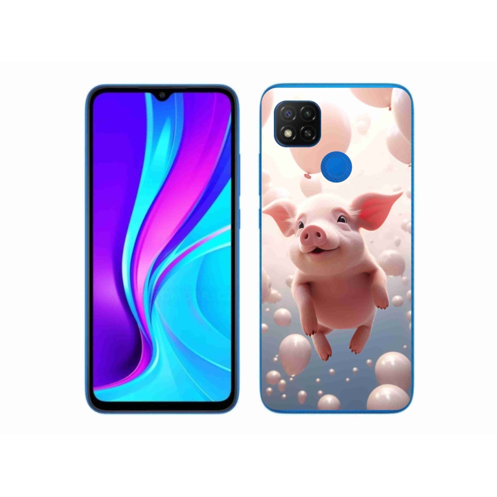 Gelový kryt mmCase na Xiaomi Redmi 9C - prasátko s balónky