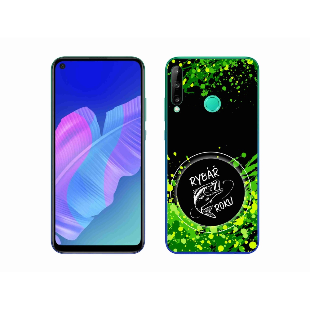 Gélový kryt mmCase na Huawei P40 Lite E - rybár roku čierne pozadie
