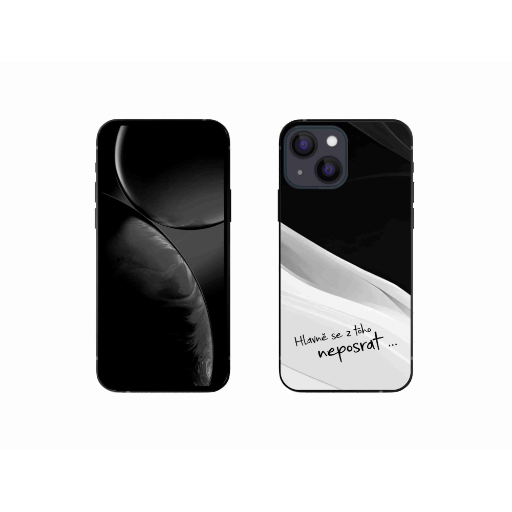 Gélový kryt mmCase na iPhone 13 mini 5.4 - vtipný text 13 bieločierne pozadie