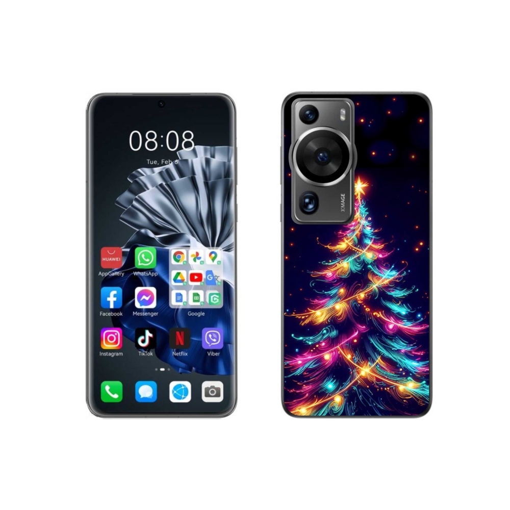 Gélový kryt mmCase na Huawei P60 Pro - neónový vianočný stromček