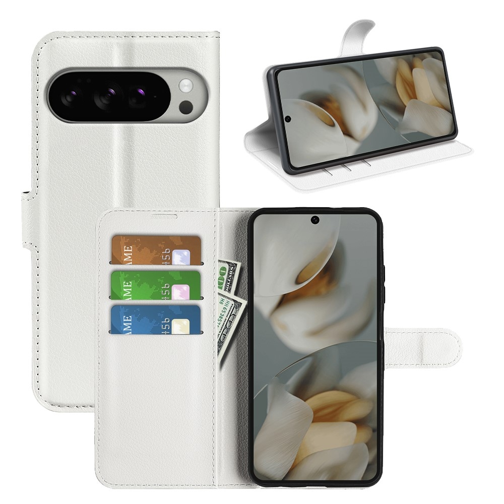 Litchi knižkové puzdro na Google Pixel 10 Pro XL - biele