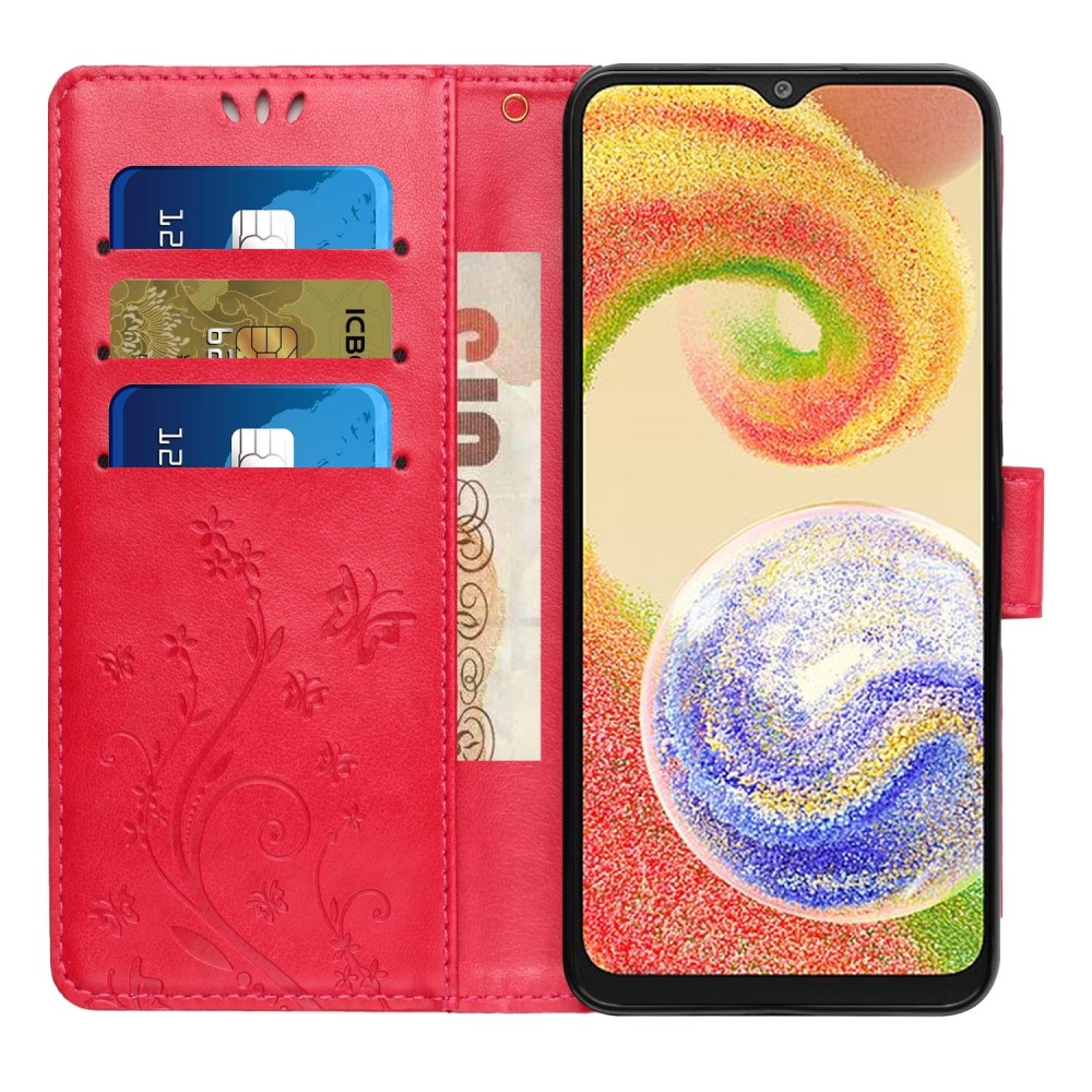 Flowers knižkové púzdro na Samsung Galaxy A06 4G - červené