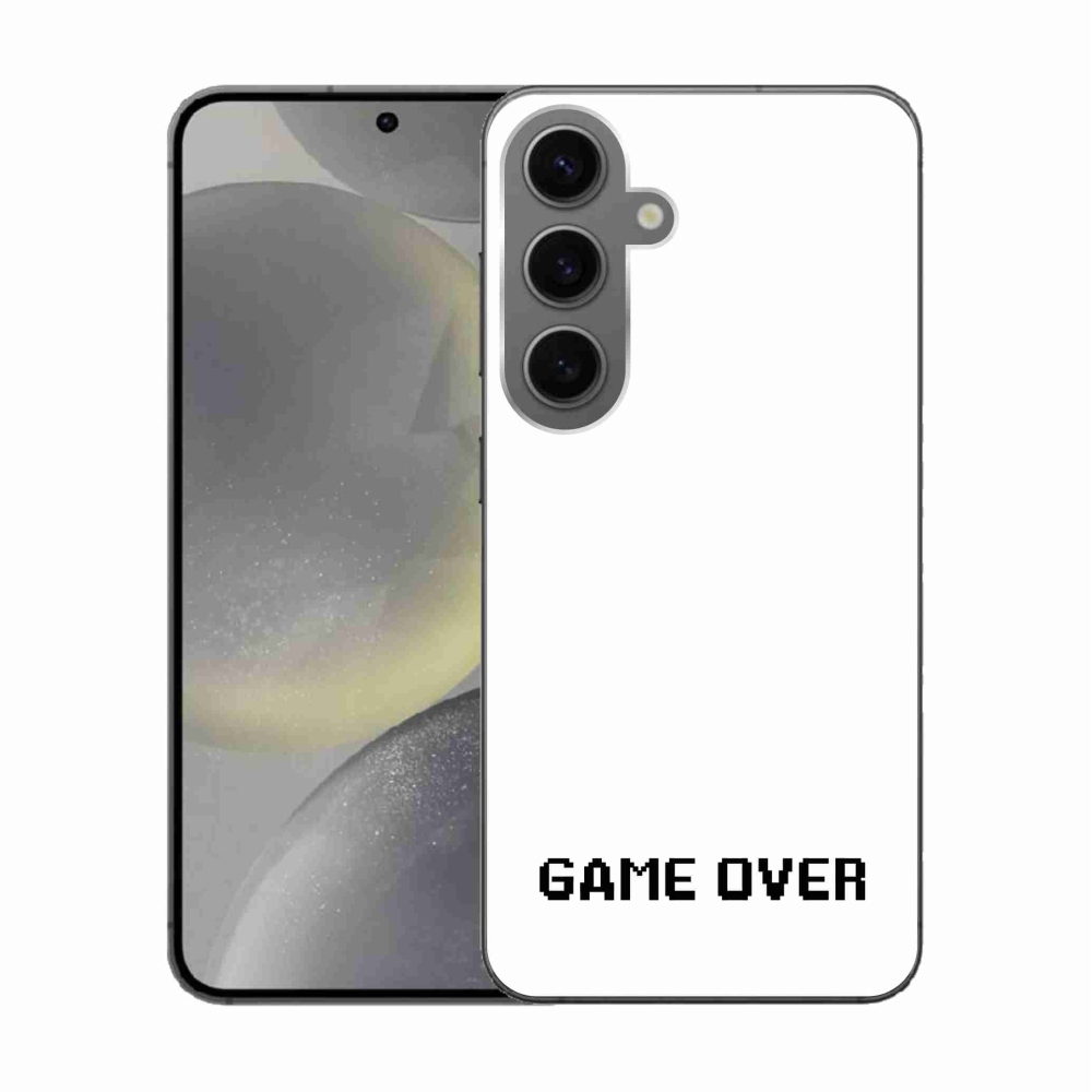 Gélový kryt mmCase na Samsung Galaxy S24 - game over biele pozadie