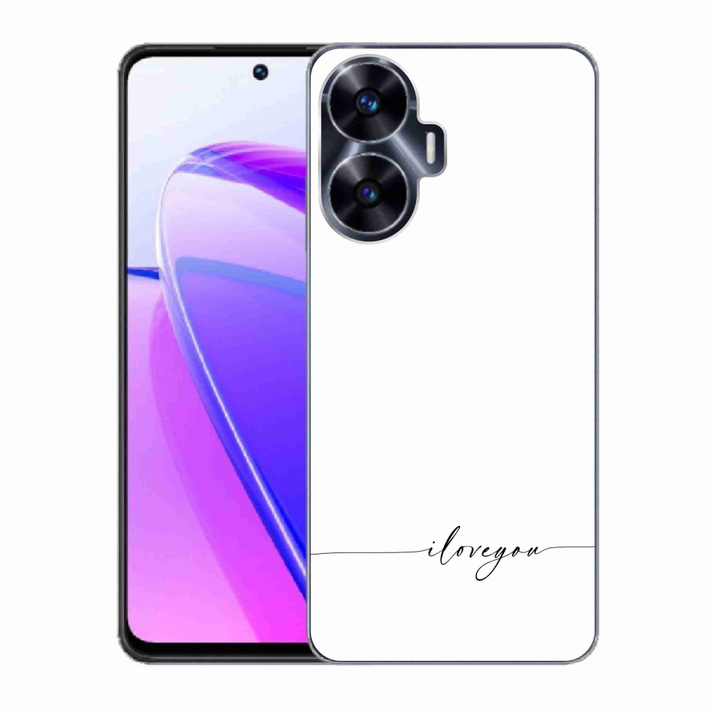 Gélový kryt mmCase na Realme C55 - I love you biele pozadie