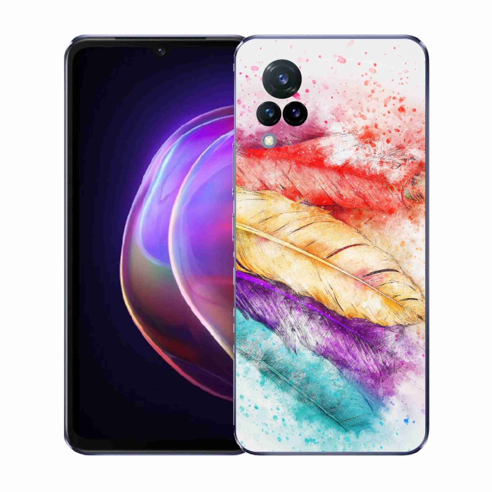 Gélový kryt mmCase na Vivo V21 4G/5G - farebné perie