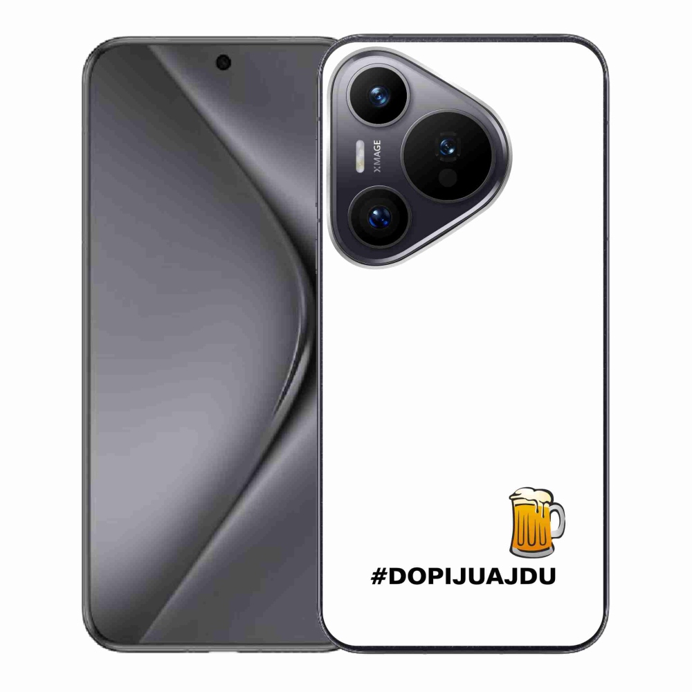 Gélový kryt mmCase na Huawei Pura 70 - pivný motív 1 biele pozadie