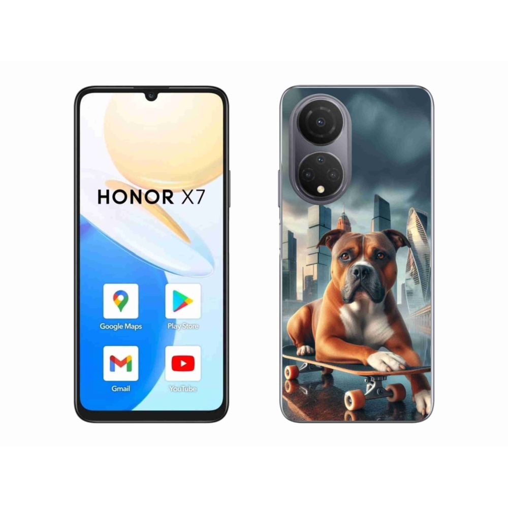 Gélový kryt mmCase na Honor X7 - pes na skateboarde