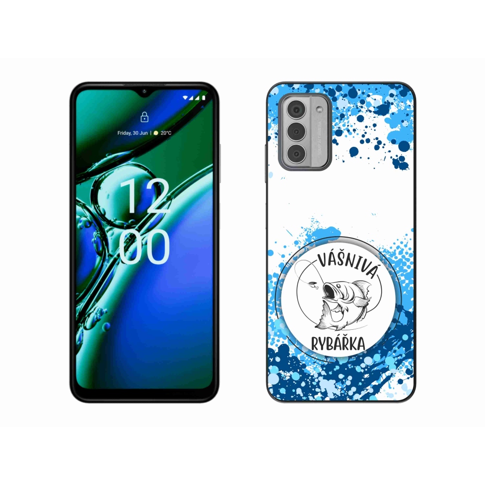 Gélový kryt mmCase na Nokia G42 - vášnivá rybárka biele pozadie