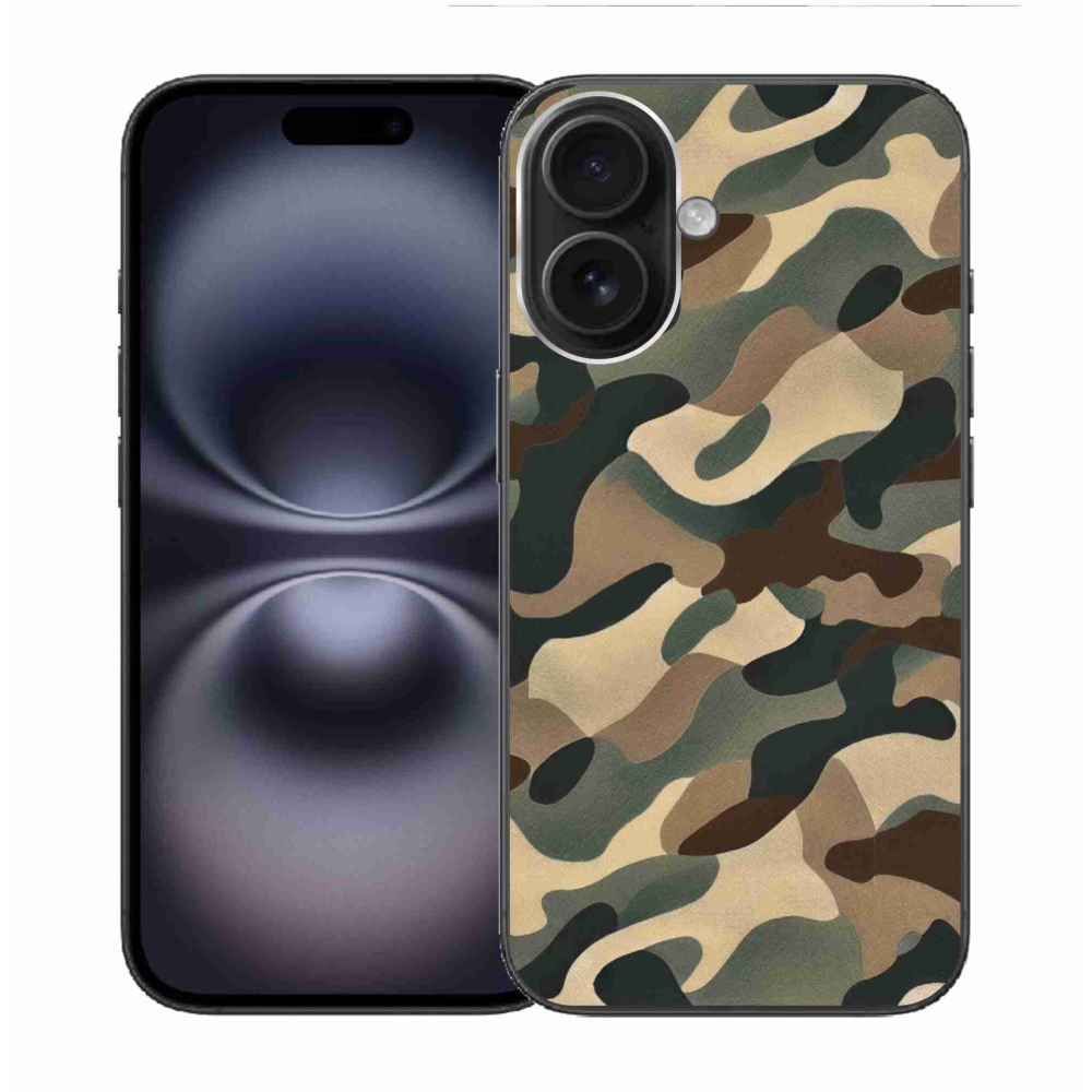 Gélový kryt mmCase na iPhone 16 - maskáčový vzor 11