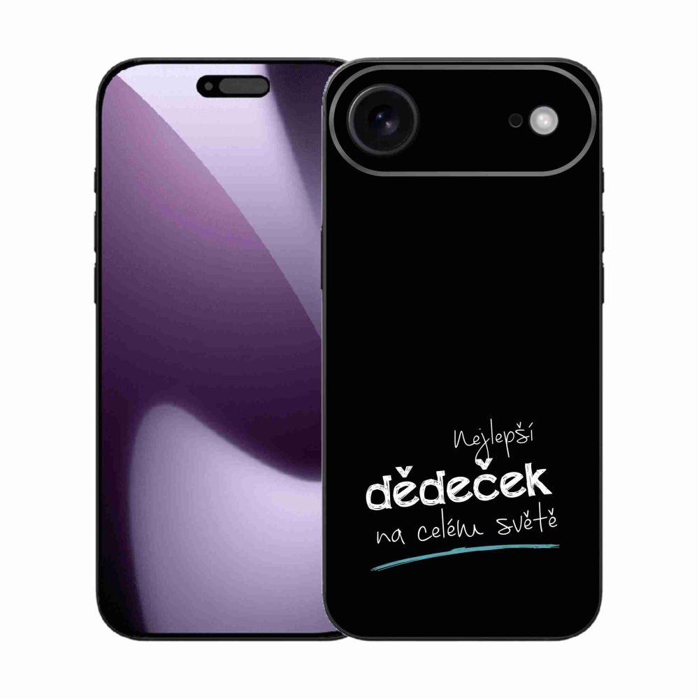 Gélový kryt mmCase na iPhone 17 Air - najlepší dedko 3 čierne pozadie