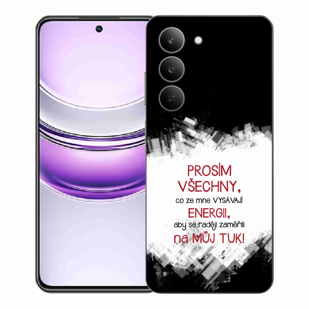 Gélový kryt mmCase na Realme 14x 5G - vtipný text 1 červený