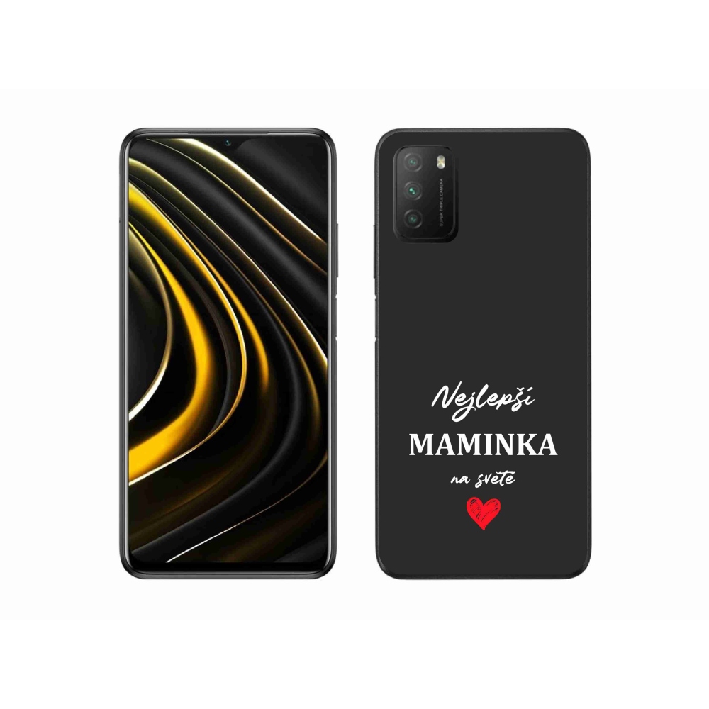 Gélový kryt mmCase na Xiaomi Poco M3 - najlepšia mamička 1 čierne pozadie
