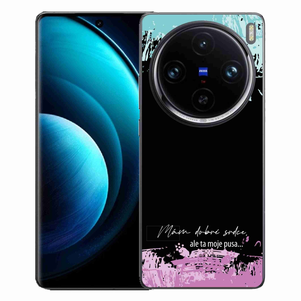 Gélový kryt mmCase na Vivo X100 Pro 5G - vtipný text 3 čierne pozadie