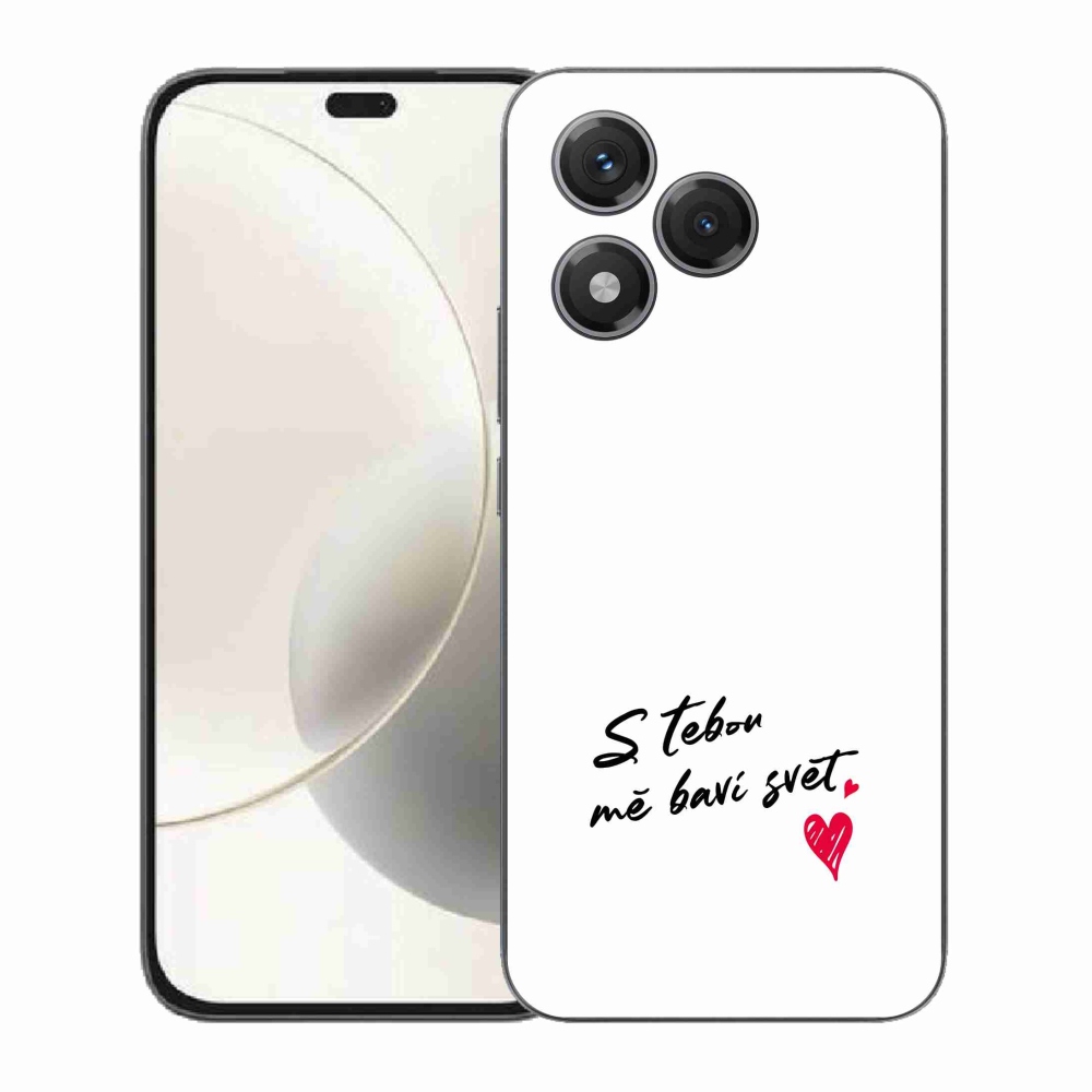Gélový kryt mmCase na Honor 400 Lite - zamilovaný text 1 biele pozadie