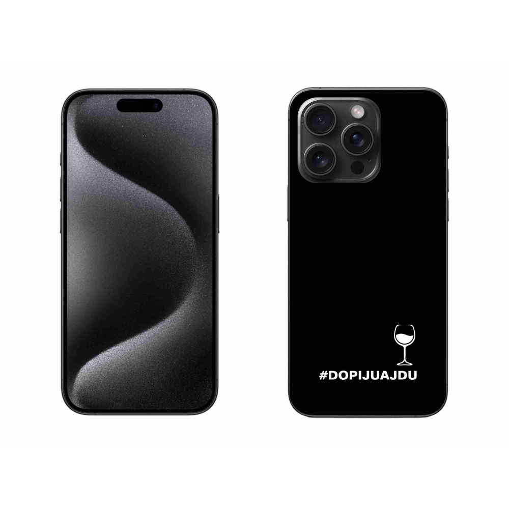 Gélový kryt mmCase na iPhone 15 Pro Max - vínny motív čierne pozadie