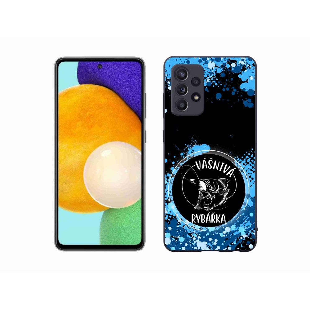 Gélový kryt mmCase na Samsung Galaxy A52s 5G - vášnivá rybárka čierne pozadie