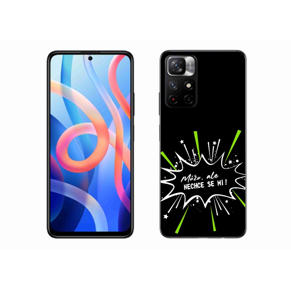 Gélový kryt mmCase na Xiaomi Redmi Note 11S 5G - vtipný text 11 čierne pozadie