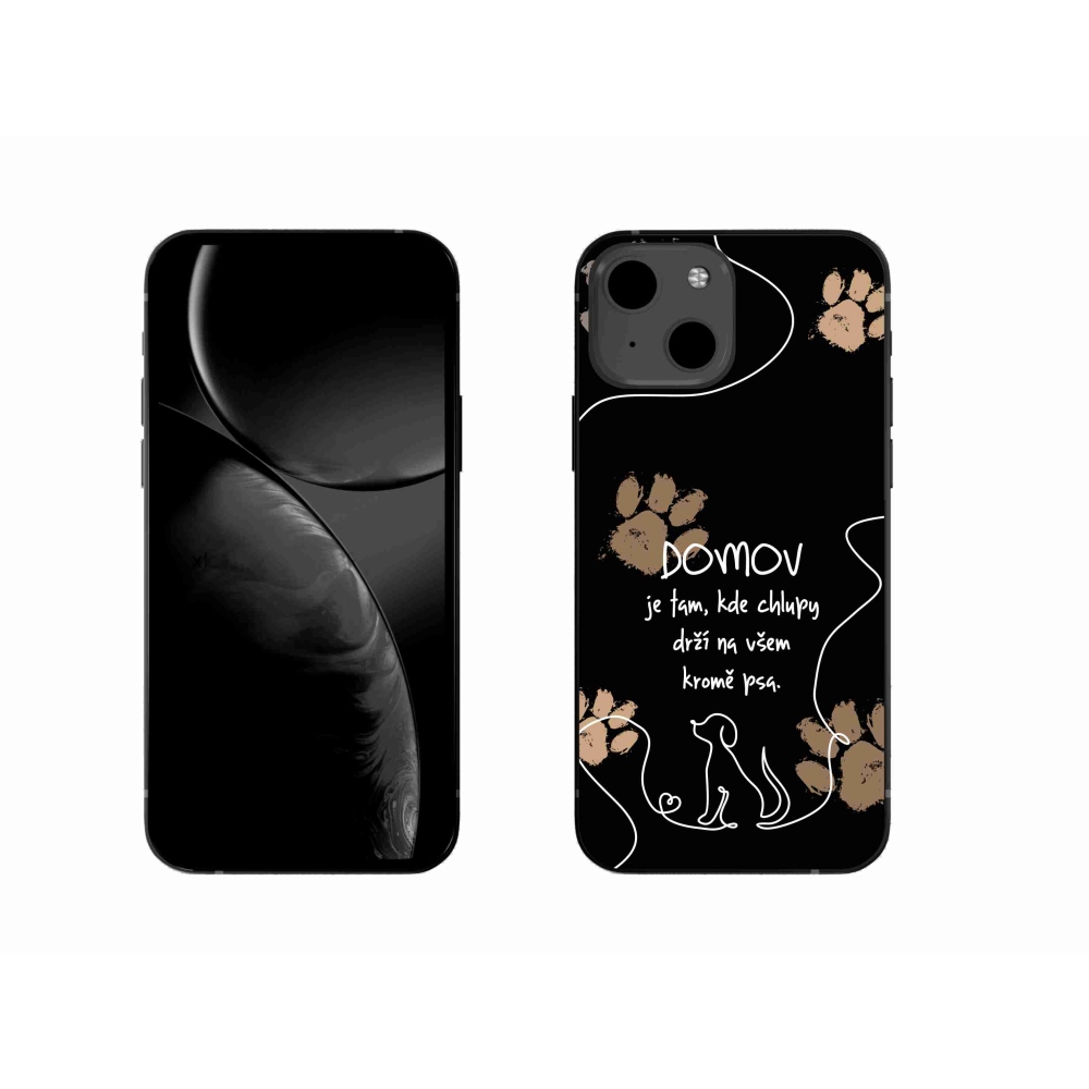 Gélový kryt mmCase na iPhone 13 6.1 - psí motív čierne pozadie