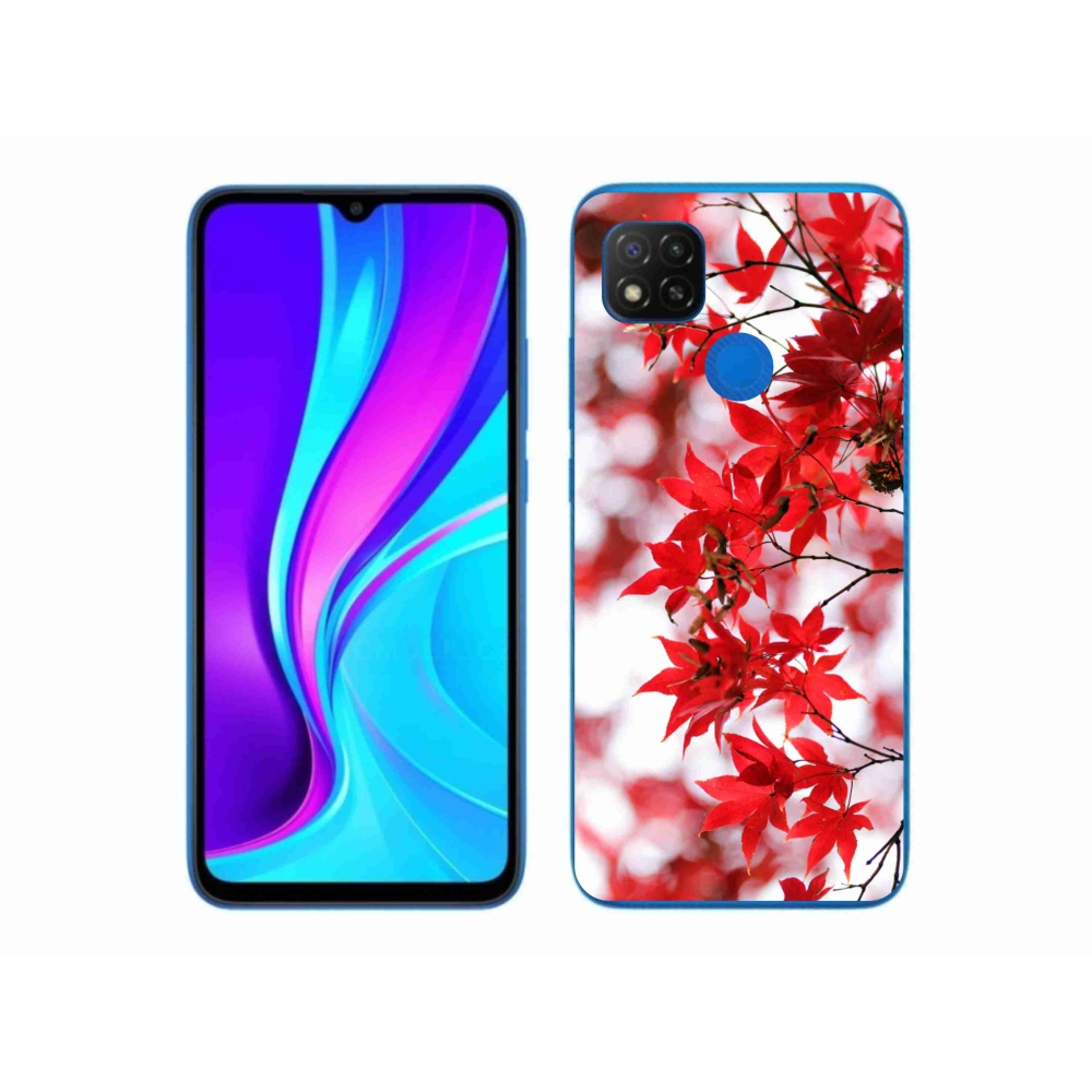 Gélový kryt mmCase na Xiaomi Redmi 9C - červené listy