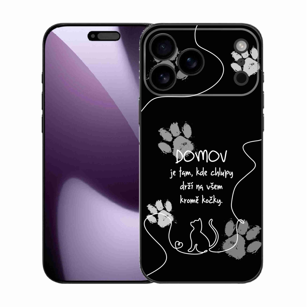 Gélový kryt mmCase na iPhone 17 Pro Max - mačacie motív čierne pozadie
