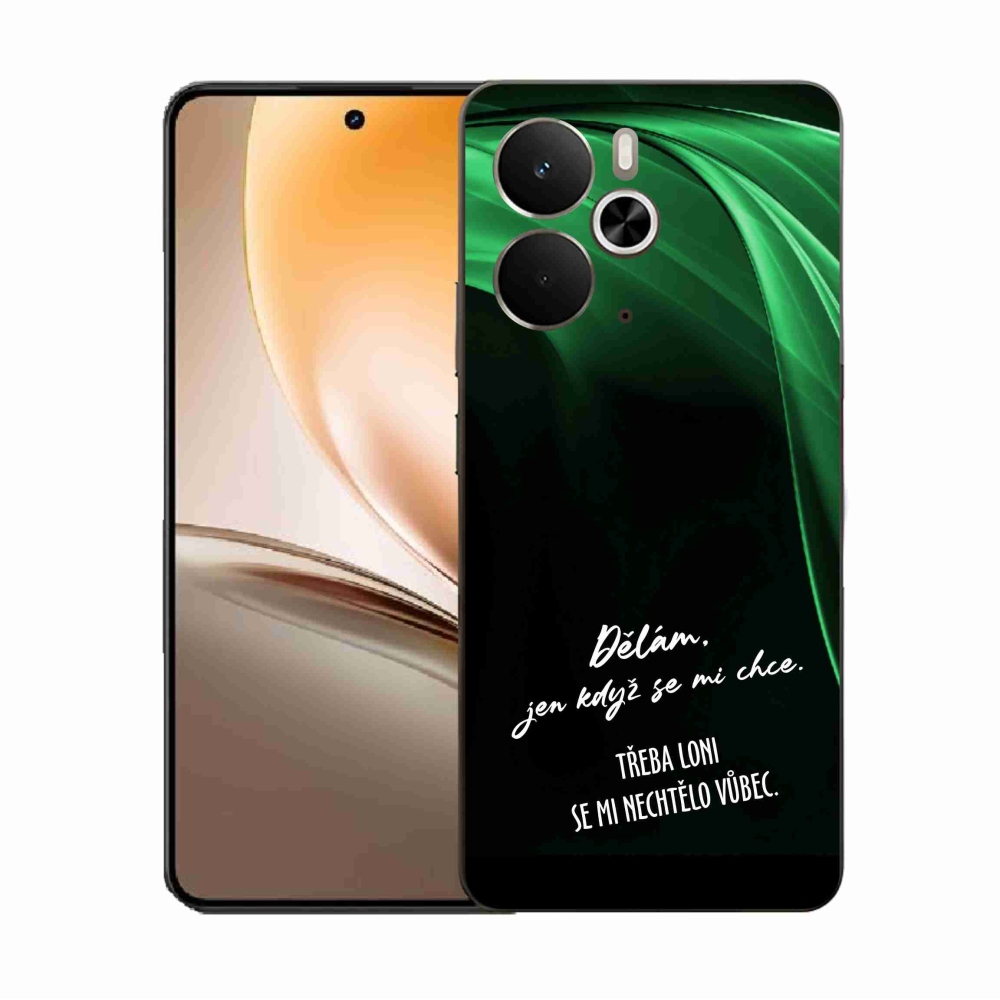 Gélový kryt mmCase na Realme 14 5G - vtipný text 12 čierne pozadie