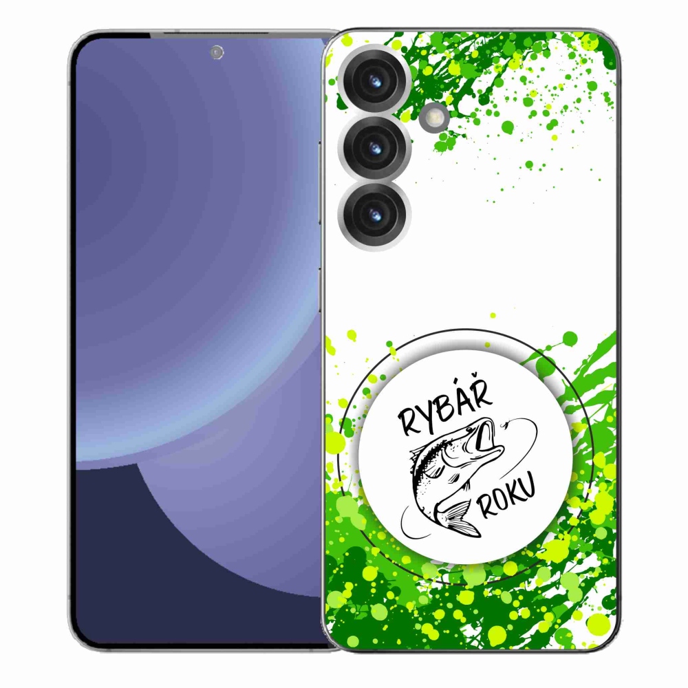 Gélový kryt mmCase na Samsung Galaxy S25+ - rybár roka biele pozadie