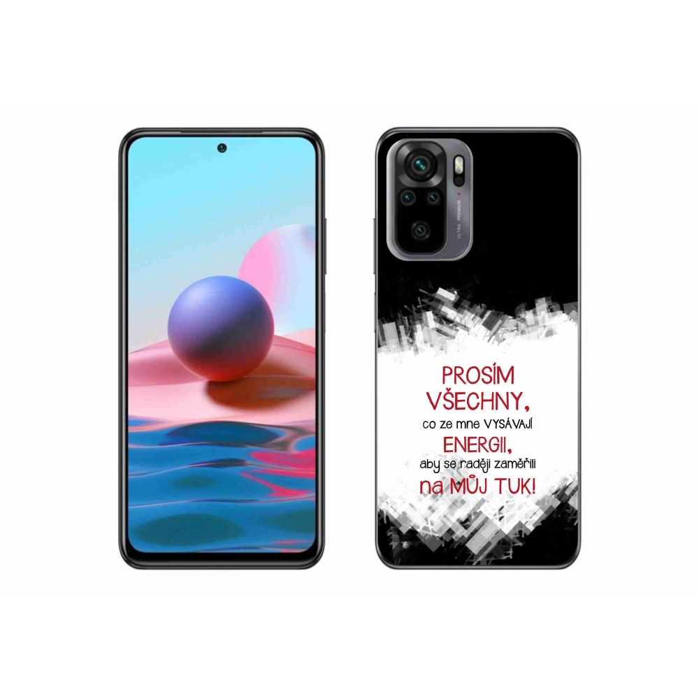 Gélový kryt mmCase na Xiaomi Redmi Note 10S - vtipný text 1 červený