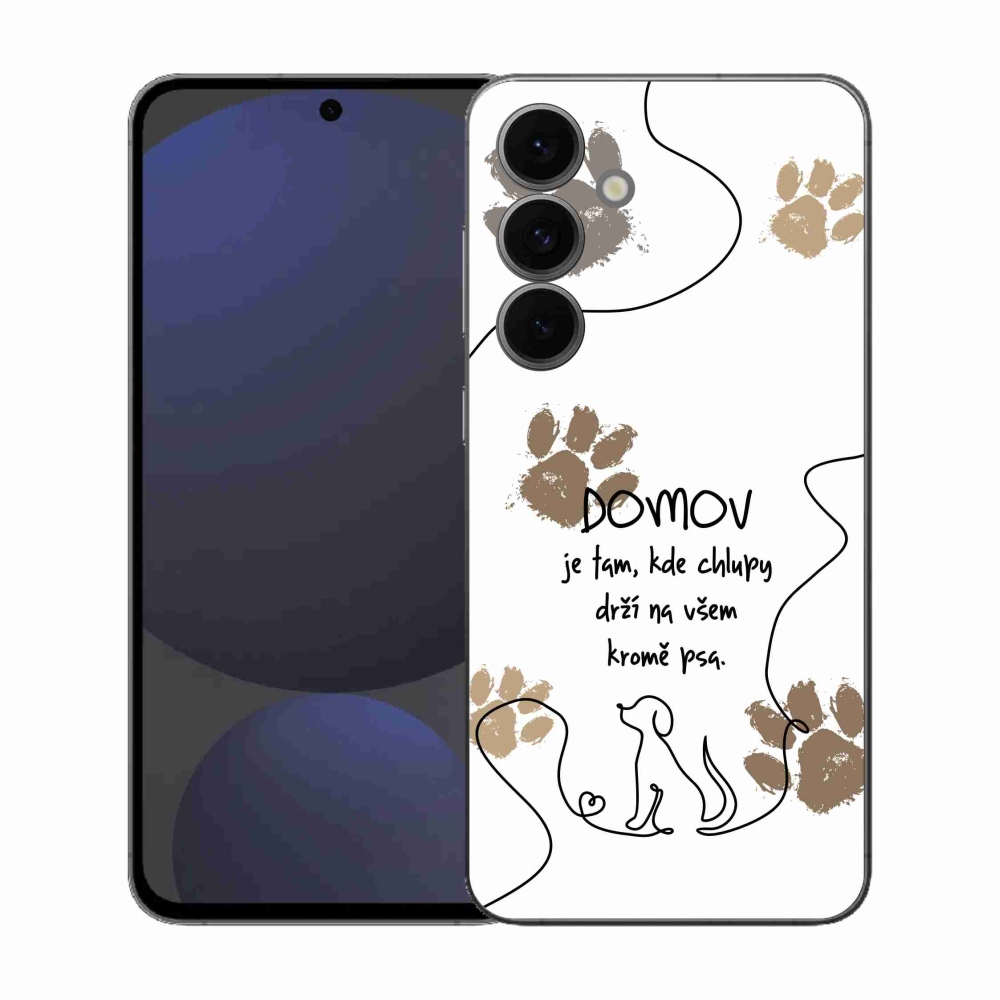 Gélový kryt mmCase na Samsung Galaxy S25 FE - psí motív biele pozadie