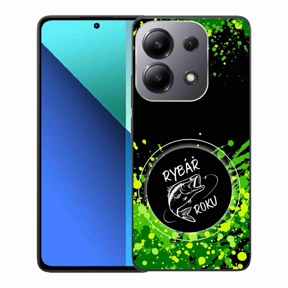 Gélový kryt mmCase na Xiaomi Redmi Note 13 - rybár roku čierne pozadie