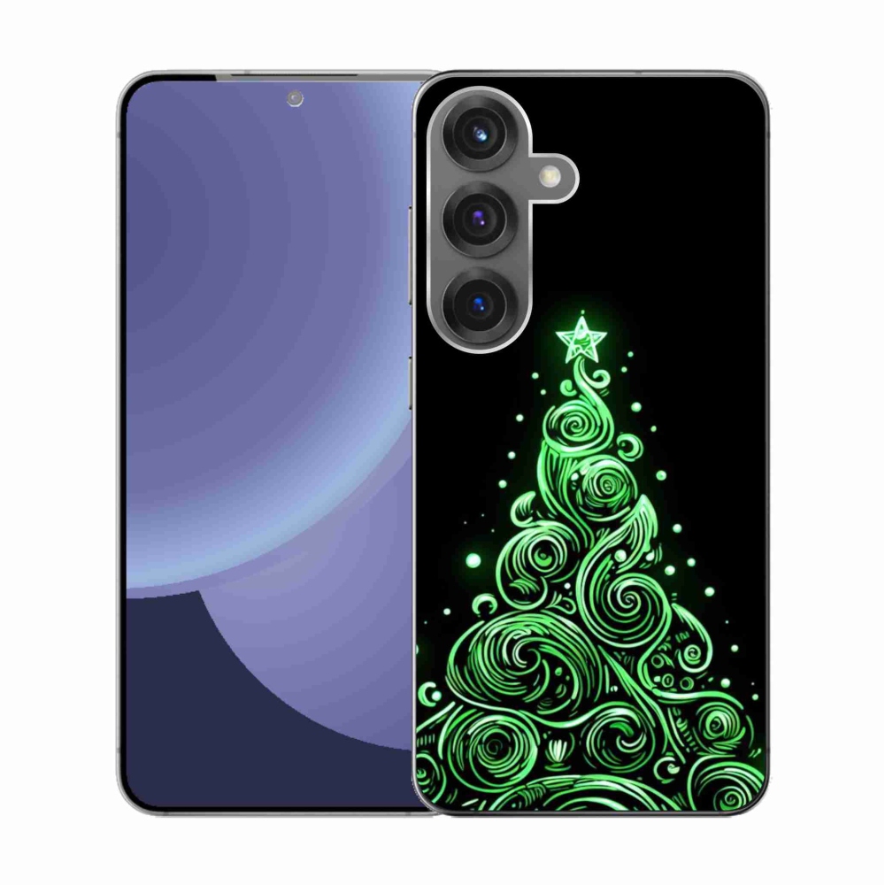 Gélový kryt mmCase na Samsung Galaxy S25 - neónový vianočný stromček 3