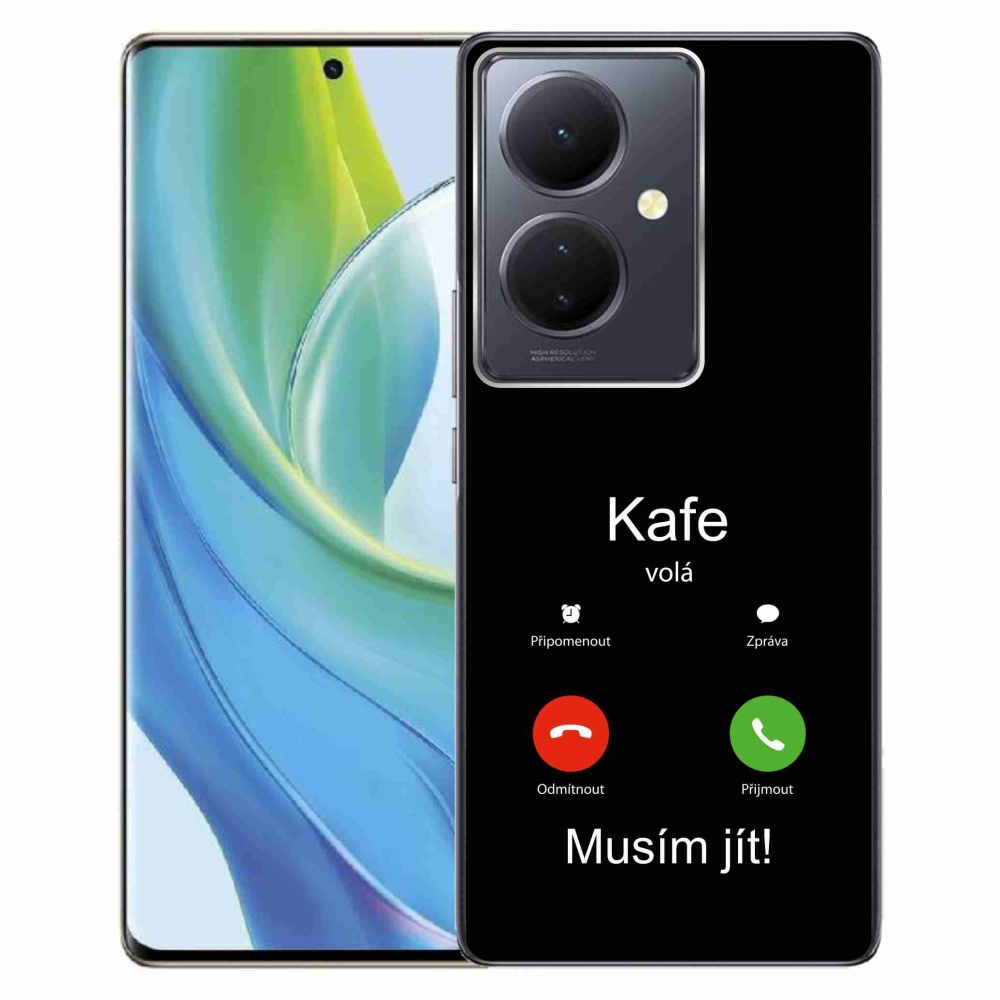 Gélový kryt mmCase na Vivo V29 Lite 5G - kafe volá čierne pozadie