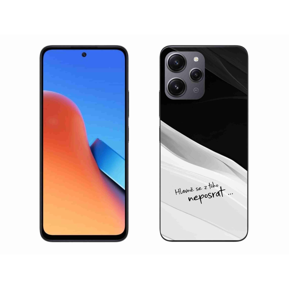 Gélový kryt mmCase na Xiaomi Redmi 12 - vtipný text 13 bieločierne pozadie