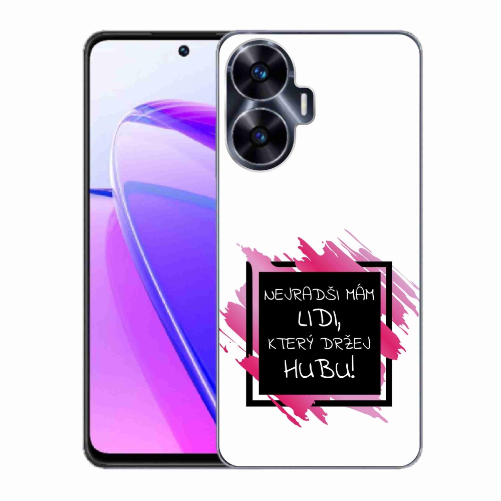 Gélový kryt mmCase na Realme C55 - vtipný text 7 čiernobiele pozadie