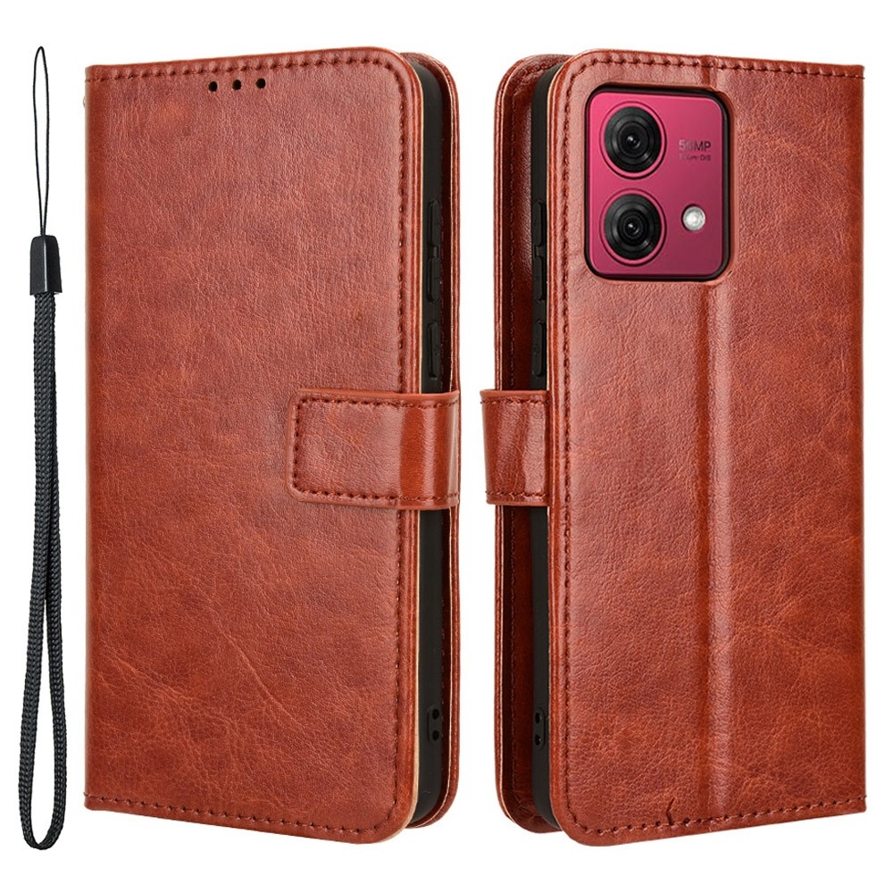 Crazy knižkové púzdro na Motorola Moto G84 5G - hnedé