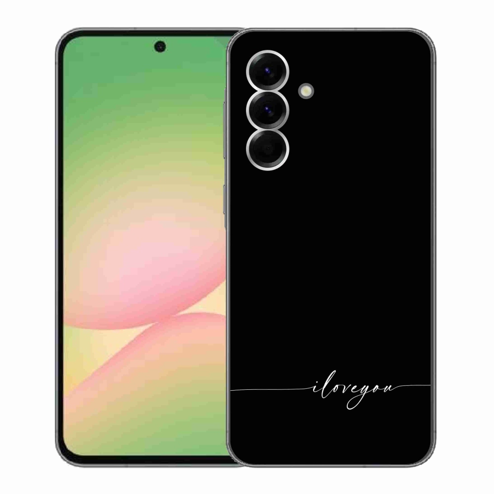 Gélový kryt mmCase na Samsung Galaxy A56 5G - I love you čierne pozadie