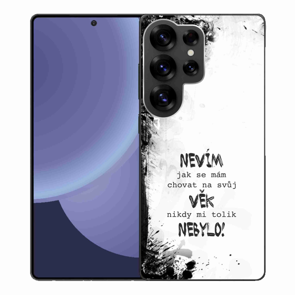 Gélový kryt mmCase na Samsung Galaxy S25 Ultra - vtipný text 14 biele pozadie