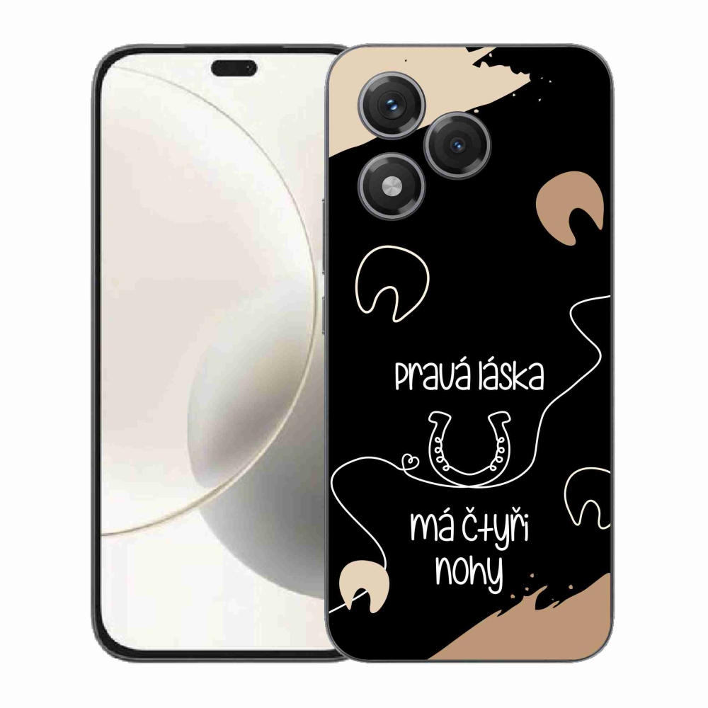 Gélový kryt mmCase na Honor 400 Lite - konský motív čierne pozadie