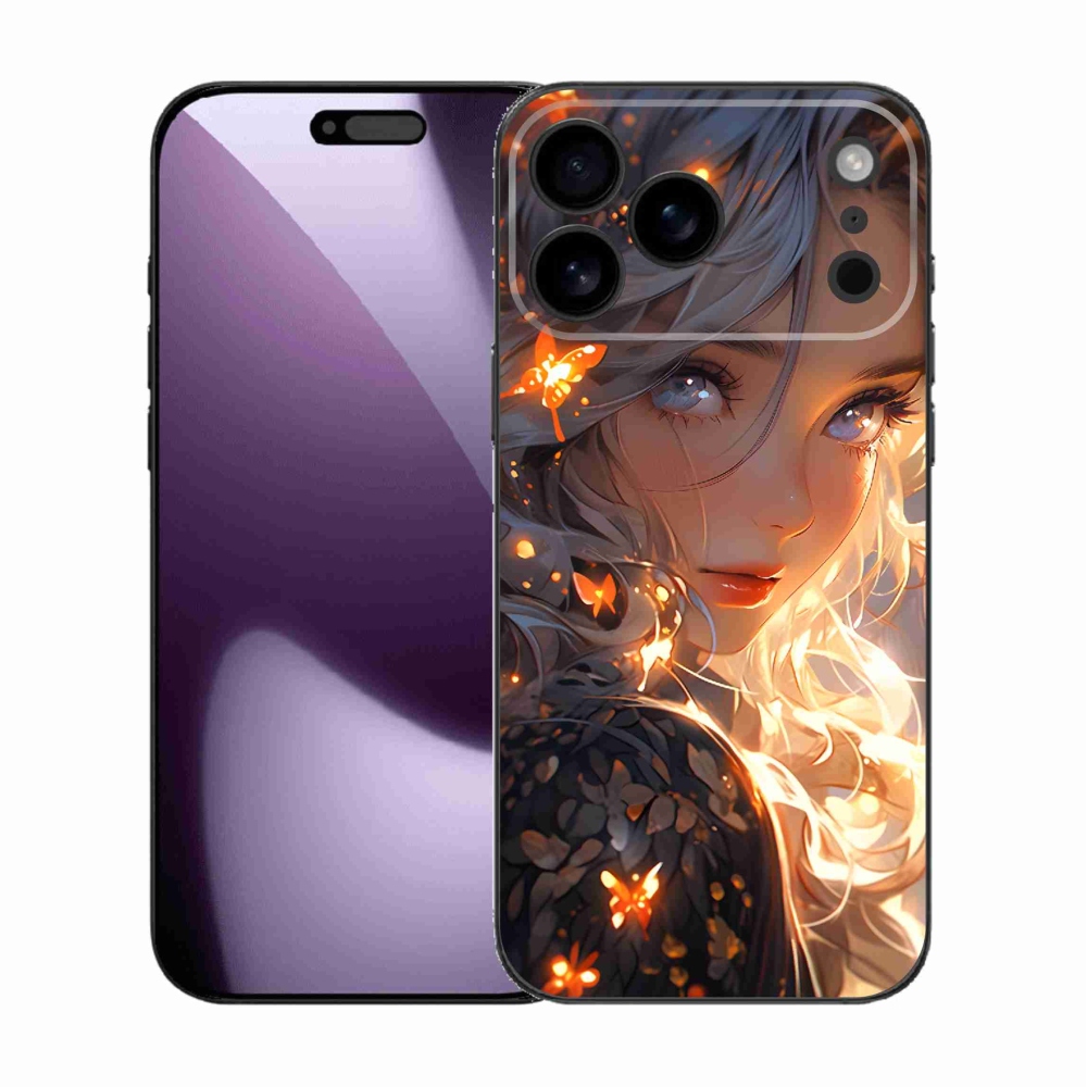 Gélový kryt mmCase na iPhone 17 Pro Max - dievča a motýle