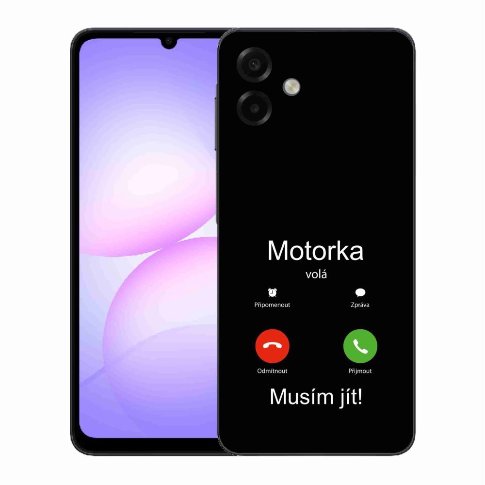 Gélový kryt mmCase na Samsung Galaxy A07 4G - motorka volá čierne pozadie