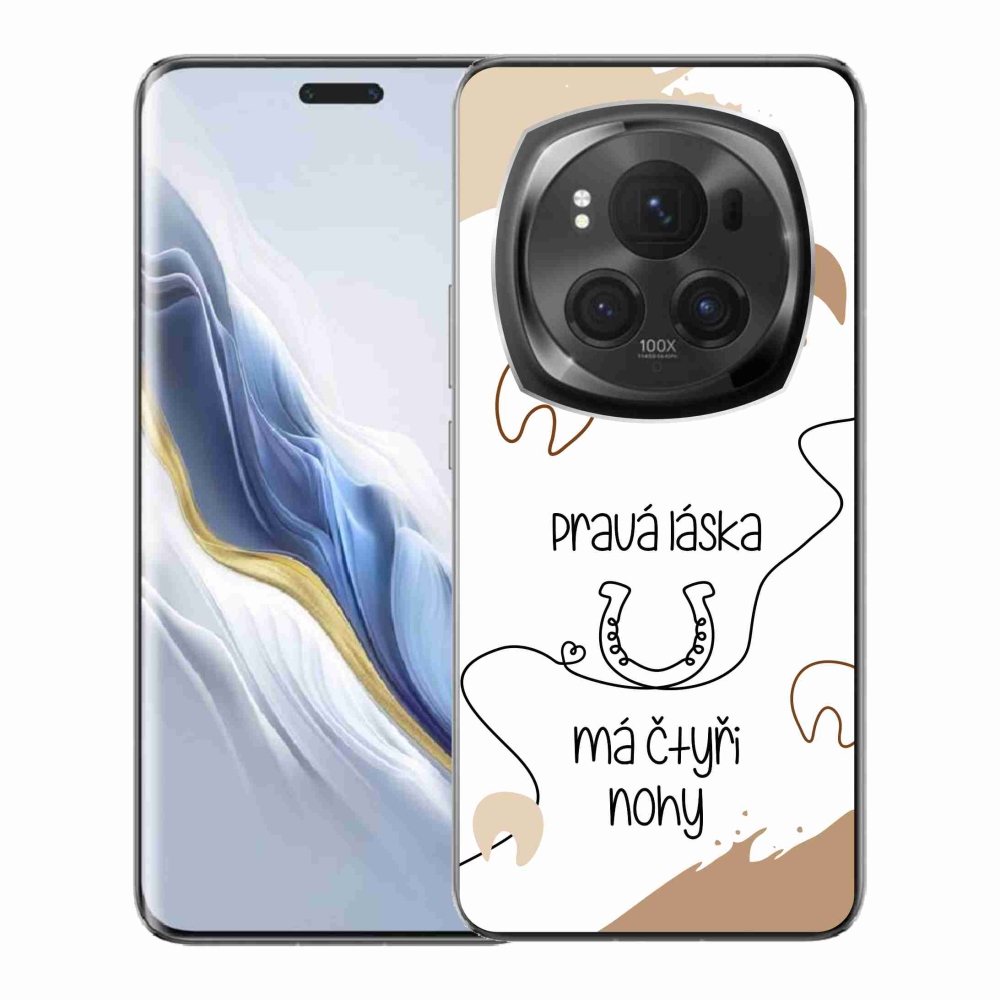Gélový kryt mmCase na Honor Magic 6 Pro 5G - konský motív biele pozadie