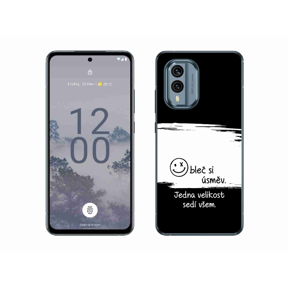Gélový kryt mmCase na Nokia X30 5G - vtipný text 8 bieločierne pozadie